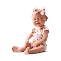 Boneca Bebe Reborn Premium Menina Olhos Fechados Com Manta Bambola