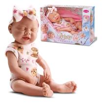 Boneca Bebê Reborn Premium Olhos Fechados C/ Manta Branca Boneca Bebê Reborn Premium Olhos Fechados C/ Manta Branca