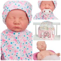Boneca Bebê Reborn Princesa 42cm Com Bolsa Maternidade