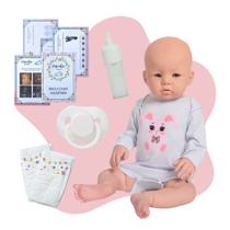 Boneca Bebê Reborn Princesa Articulada 46cm Com Acessórios