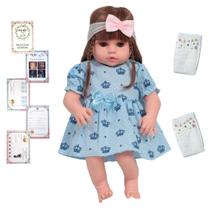 Boneca Bebê Reborn Princesa Cabelo Longo + Lindo Vestido Boneca Bebê Reborn Princesa Cabelo Longo + Lindo Vestido