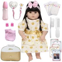 Boneca Bebê Reborn Princesa Corpo Silicone Enxoval Completo