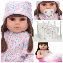 Boneca Bebê Reborn Princesa Valentina Pijaminha Fofo e Itens Boneca Bebê Reborn Princesa Valentina Pijaminha Fofo e Itens