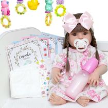 Boneca Bebê Reborn Realista 100% Silicone Linda com 13 Itens