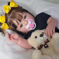 Boneca bebê reborn realista artesanal menina fofa em tecido