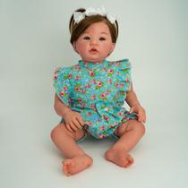 Boneca bebe reborn realista baby morena com enxoval completo