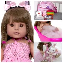 Boneca Bebe Reborn Realista Bailarina Fada Madrinha Castanho Boneca Bebe Reborn Realista Bailarina Fada Madrinha Castanho