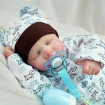Boneca Bebê Reborn Realista Brastoy 100% Silicone Pode Dar Banho Conjunto de Roupa Chupeta Mamadeira e Pelúcia Boneca Bebê Reborn Realista Brastoy 100% Silicone Pode Dar Banho Conjunto de Roupa Chupeta Mamadeira e Pelúcia