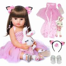 Boneca Bebê Reborn Realista Brastoy Silicone Conjunto de Roupa Chupeta Mamadeira e Acessórios Boneca Bebê Reborn Realista Brastoy Silicone Conjunto de Roupa Chupeta Mamadeira e Acessórios