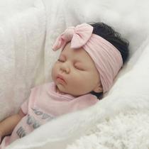 Boneca Bebê Reborn Realista Brastoy Silicone Conjunto de Roupa Chupeta Mamadeira e Pelúcia 48cm