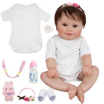 Boneca Bebê Reborn Realista Brastoy Silicone Conjunto de Roupa Chupeta Mamadeira e Pelúcia Pode Dar Banho Roupa Boneca Bebê Reborn Realista Brastoy Silicone Conjunto de Roupa Chupeta Mamadeira e Pelúcia Pode Dar Banho Roupa