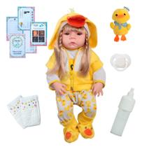 Boneca Bebê Reborn Realista Corpo de Silicone Com Acessórios