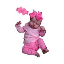 Boneca Bebê Reborn Realista De 50CM LouLou Dormindo, Feita À Mão Com Pele 3D E Veias Visíveis,