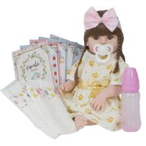 Boneca Bebê Reborn Realista de Silicone Menina 13 Itens Boneca Bebê Reborn Realista de Silicone Menina 13 Itens
