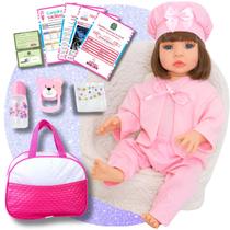 Boneca Bebê Reborn Realista Em Silicone Acompanha Bolsa e Pode Tomar Banho