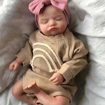 Boneca Bebê Reborn Realista Em Silicone Macio Olhos Fechados Lavável Pode Dar Banho