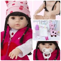 Boneca Bebê Reborn Realista Girafinha 100% Silicone 14 Itens