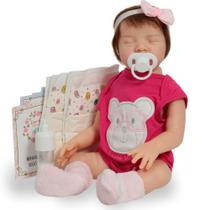 Boneca Bebê Reborn Realista Lívia Fio a Fio Roupa Ursinho Boneca Bebê Reborn Realista Lívia Fio a Fio Roupa Ursinho