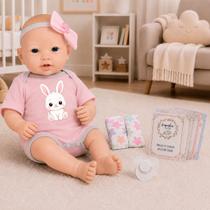 Boneca Bebê Reborn Realista Menina 43cm Vinil Siliconado