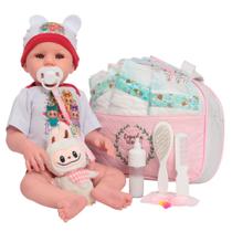 Boneca Bebê Reborn Realista Menina Abigail Bolsa Acessórios