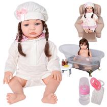 Boneca Bebê Reborn Realista Menina Baby com Acessórios - ATENTU
