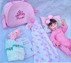 Boneca Bebe Reborn Realista Menina Enxoval e Bolsa Maternidade - Dondoquinha Reborn