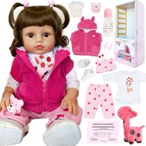 Boneca Bebê Reborn Realista Menina Nicole Girafinha UniDoll