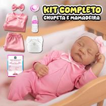 Boneca Bebê Reborn Realista Olhos Fechados Original Silicone Lívia Pode Dar Banho Boneca Bebê Reborn Realista Olhos Fechados Original Silicone Lívia Pode Dar Banho