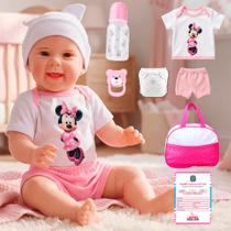 Boneca Bebê Reborn Realista Original Silicone Maize com Bolsa Pode Dar Banho