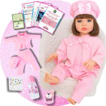 Boneca Bebê Reborn Realista Original Silicone Pagão Rosa Pode Dar Banho