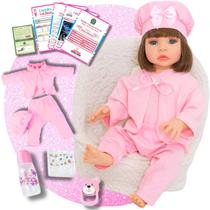 Boneca Bebê Reborn Realista Original Silicone Pagão Rosa Pode Dar Banho Boneca Bebê Reborn Realista Original Silicone Pagão Rosa Pode Dar Banho