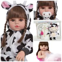 Boneca Bebê Reborn Realista Pode Dar Banho Princesa Menina