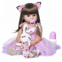 Boneca Bebê Reborn Realista Princesa Rosa Em Silicone Coelho - ToysMart
