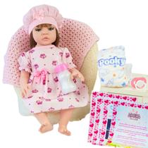 Boneca Bebê Reborn Realista Silicone Original Pode dar Banho Vestido - Adora Toys