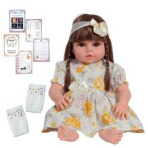 Boneca Bebê Reborn Realista Valentina Com Lindo Vestido