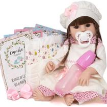 Boneca Bebê Reborn Recém Nascida Com Acessórios Pode Banho
