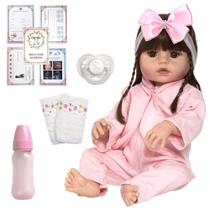 Boneca Bebe Reborn Recem Nascida Menina com Vários Itens Boneca Bebe Reborn Recem Nascida Menina com Vários Itens