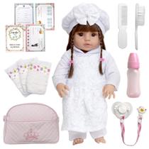 Boneca Bebe Reborn Recem Nascida Silicone Com Vários Itens