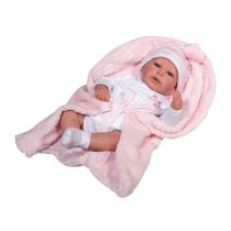 Boneca Bebê Reborn Rosa Olhos Abertos Baby Brink - BabyBrink