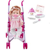 Boneca Bebê Reborn Rotina Do Dia Mamadeira Mágica + Carrinho Boneca Bebê Reborn Rotina Do Dia Mamadeira Mágica + Carrinho