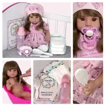 Boneca Bebê Reborn Siliconado Boneca Pode Banho + Acessorios