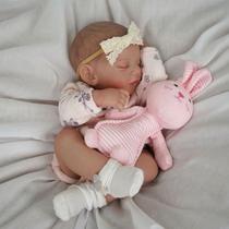 Boneca Bebê Reborn Silicone Realista 48cm Original Kit Acessórios Conjunto Roupa Mamadeira Chupeta Pelúcia Fralda Certidão
