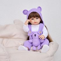 Boneca Bebê Reborn Silicone Realista 48cm Original Kit Acessórios Conjunto Roupa Mamadeira Chupeta Pelúcia Fralda Certidão Boneca Bebê Reborn Silicone Realista 48cm Original Kit Acessórios Conjunto Roupa Mamadeira Chupeta Pelúcia Fralda Certidão