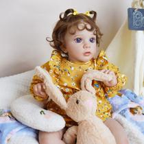 Boneca Bebê Reborn Silicone Realista 55cm Conjunto de Roupa Mamadeira Chupeta Brastoy Boneca Bebê Reborn Silicone Realista 55cm Conjunto de Roupa Mamadeira Chupeta Brastoy