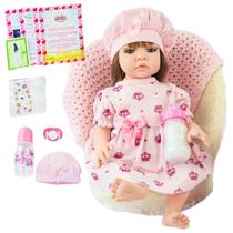 Boneca Bebê Reborn Silicone Realista Menina Original Pode dar Banho - American toys