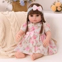 Boneca Bebê Reborn Silicone Realista Recem Nascido 13 Itens