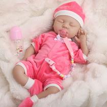 Boneca Bebê Reborn Silicone Sólido 48cm Realista Pele Suave Pode dar Banho Com Acessórios Boneca Bebê Reborn Silicone Sólido 48cm Realista Pele Suave Pode dar Banho Com Acessórios