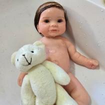 Boneca Bebê Reborn Silicone Sólido Mama e Faz Xixi Pintura Hiper Realista Acabamento Artesanal Premium