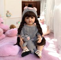 Boneca Bebe Reborn Sofia Croche Pig 55cm -Lançamento