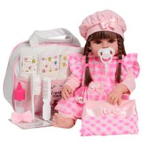 Boneca Bebê Reborn Valentina Enxoval Completo Com Bolsa Boneca Bebê Reborn Valentina Enxoval Completo Com Bolsa